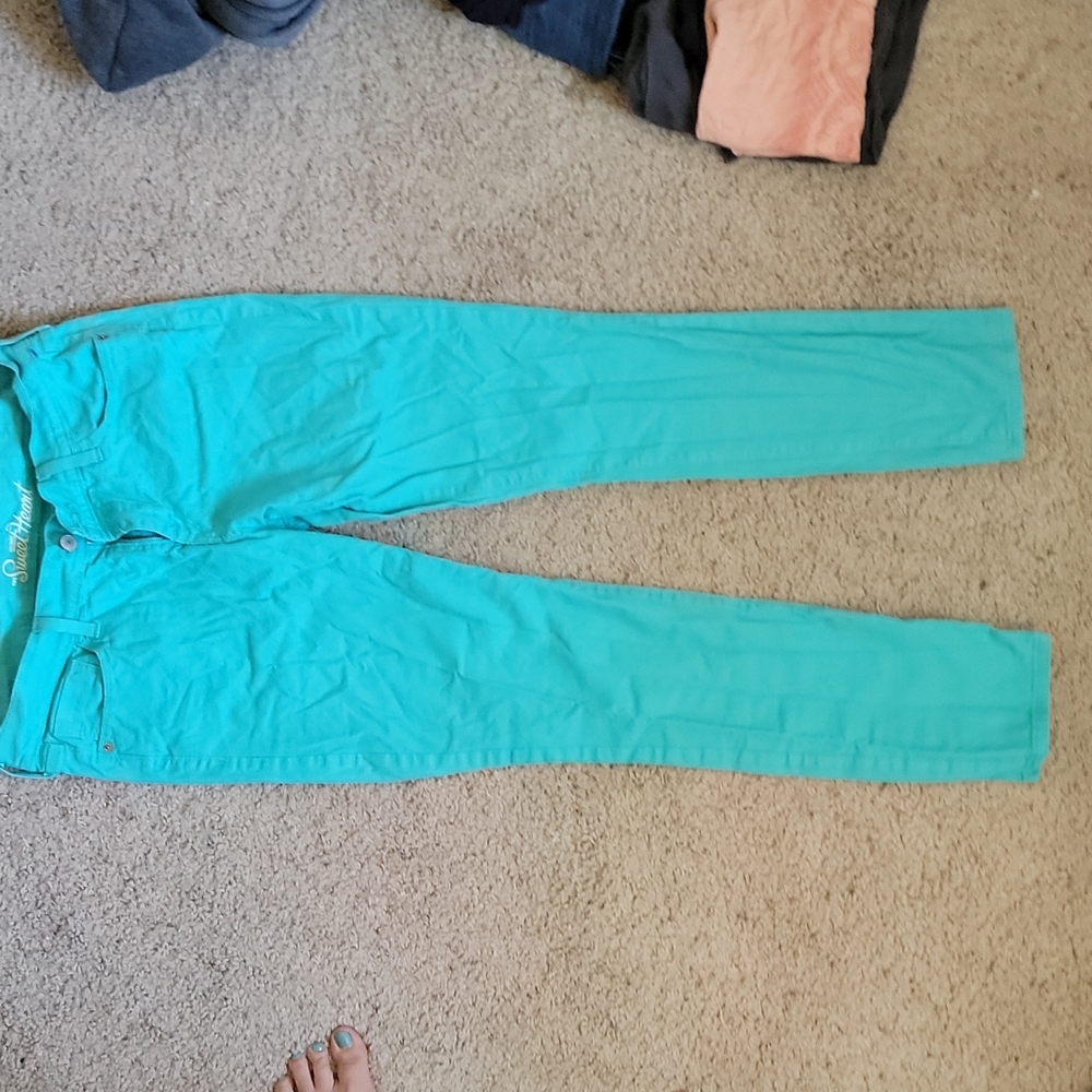 Teal jeans